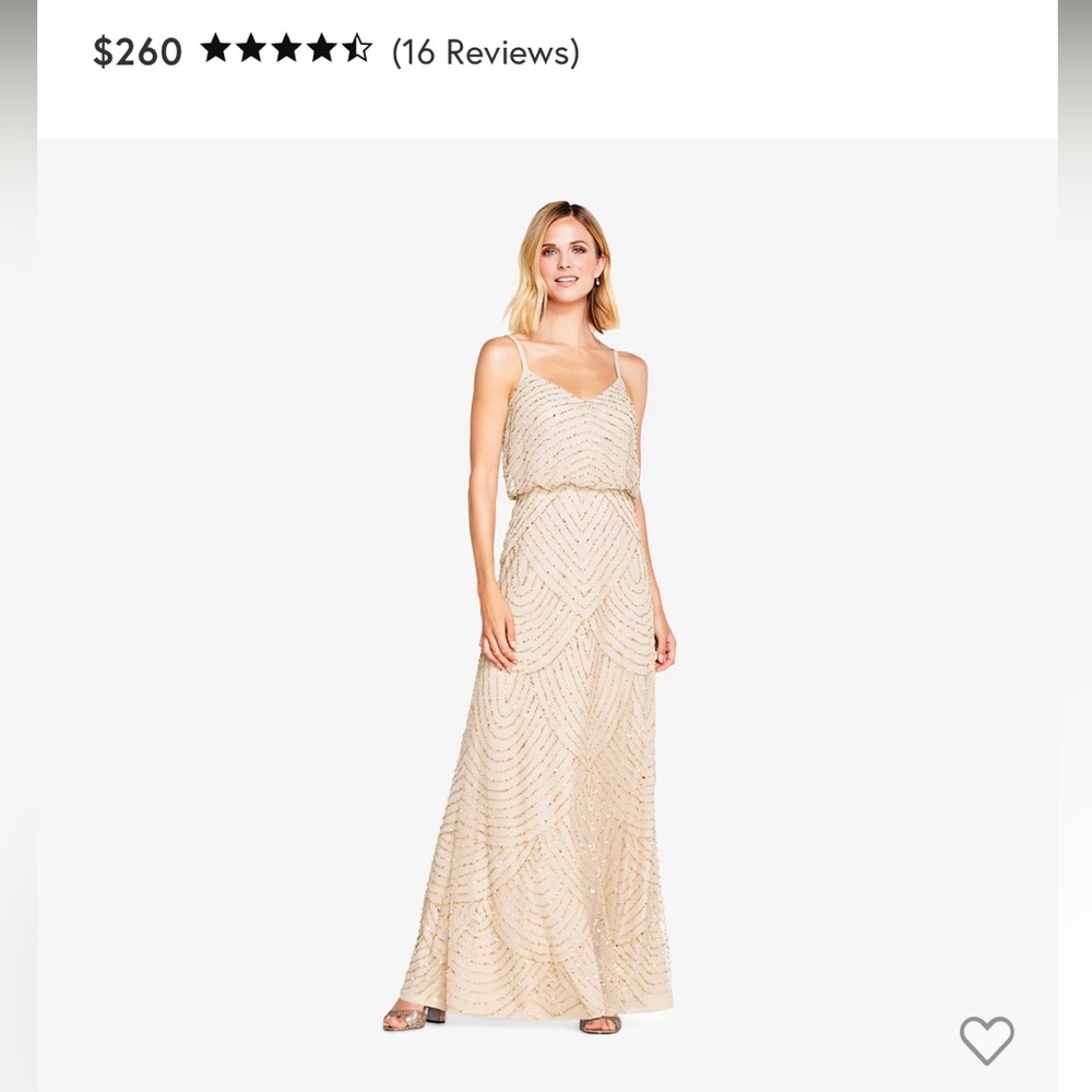 ART DECO BEADED BLOUSON GOWN IN CHAMP GOLD size 2P